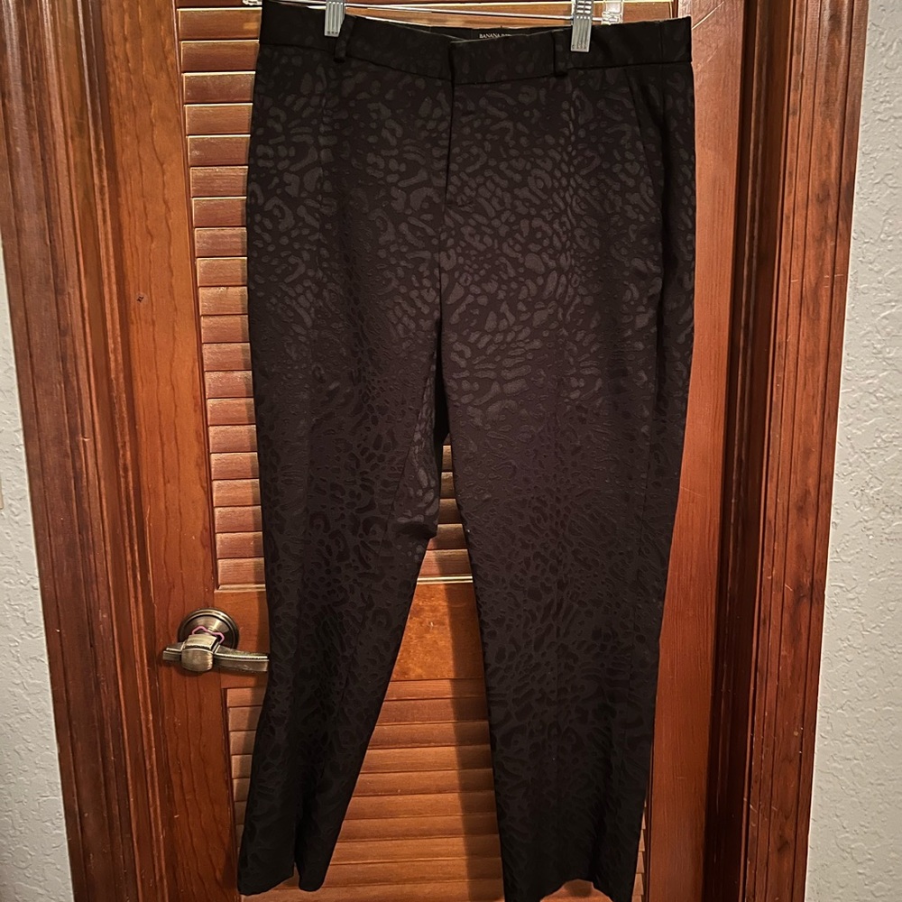 banana republic avery dress pants, black cheetah pattern, NWT